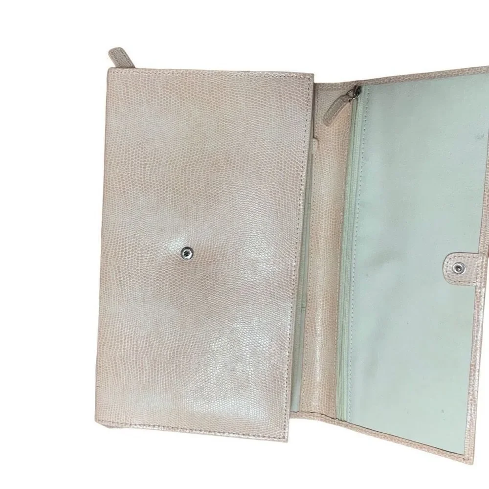 Pottery Barn Wolf Ladies Light Pink Fold-Over Closure Jewelry Portfolio